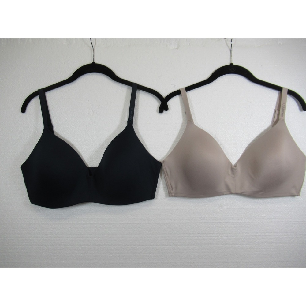 Calvin Klein Lightly Lined Wireless Bra Lot Bundle Large Blue Beige QP3423S
